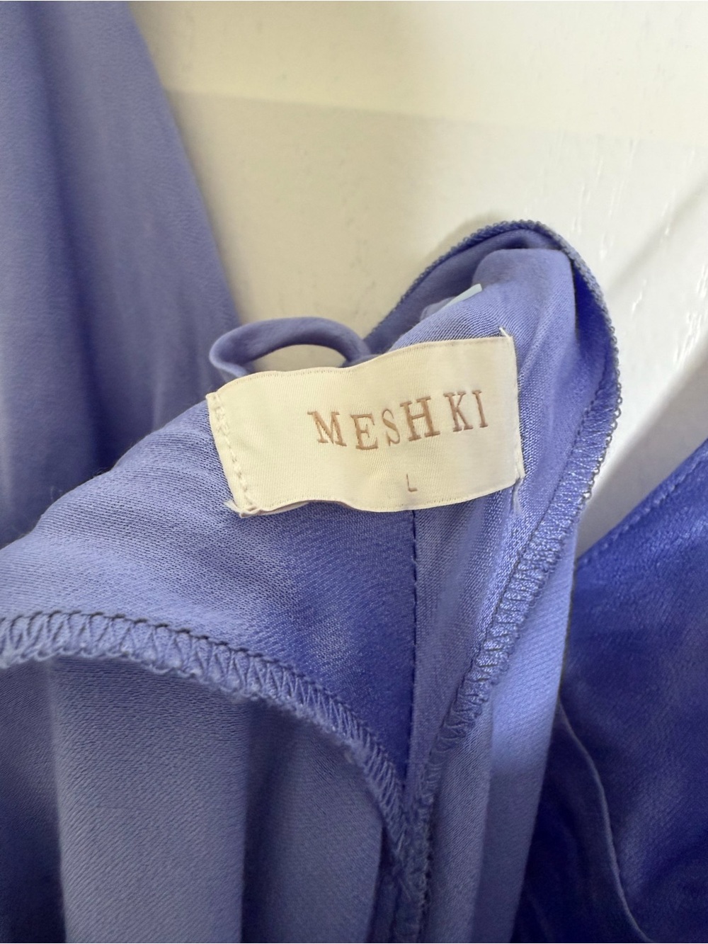 Blue/Periwinkle Slip Maxi Dress with Spaghetti Straps | Corset tie-up back - Picture 7 of 8